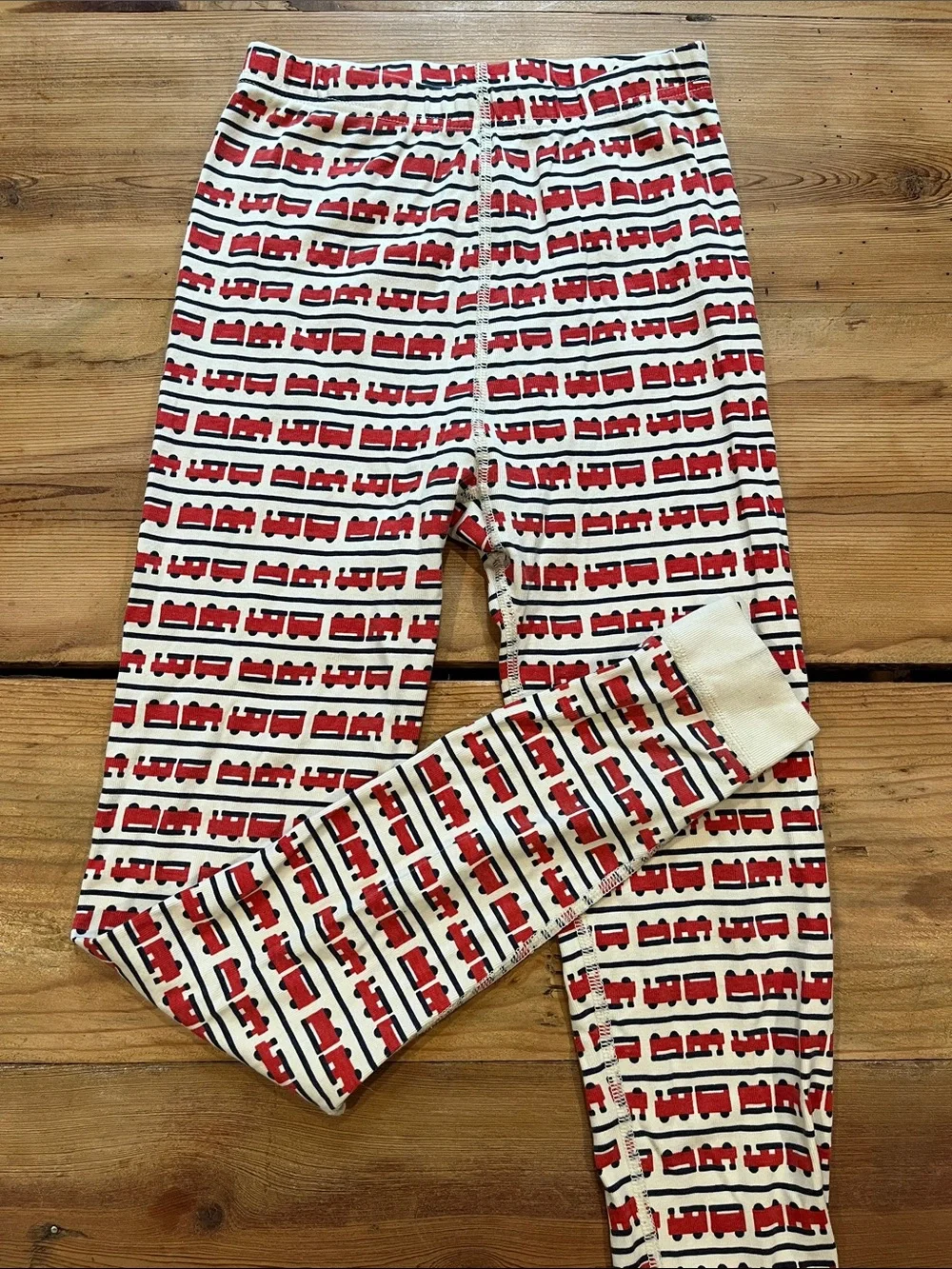 HANNA ANDERSSON 150 Train Print Organic Cotton Pajama Set